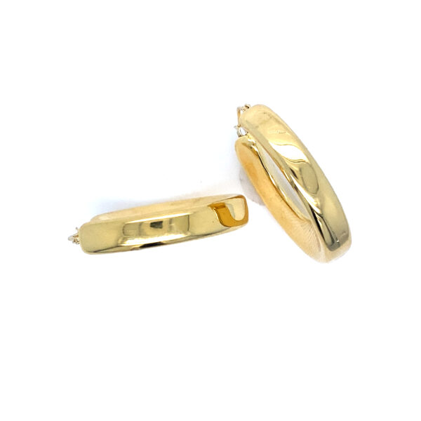14K Yellow Gold, Vintage Hoop Earrings Donut Shaped - Image 5