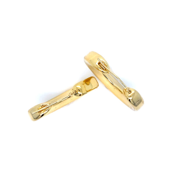 14K Yellow Gold, Vintage Hoop Earrings Donut Shaped - Image 4