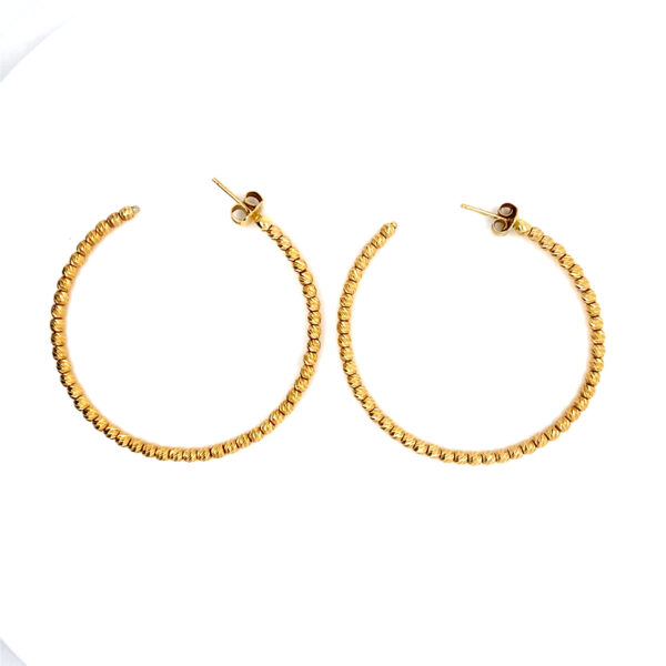 14K Yellow Gold, Spinner 14K Yellow Gold Hoop Earrings Large