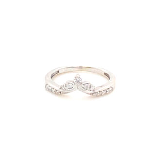 Lady’s Diamond Wedding Band – 10K White Gold