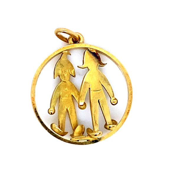18K Yellow Gold, Gubelin 18K Gemini Charm Circa 1980 - Image 3