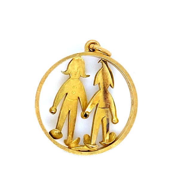 18K Yellow Gold, Gubelin 18K Gemini Charm Circa 1980