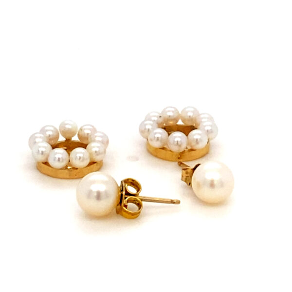 Gold & Pearl Earrings: 3.33g 14K Yellow Gold - Image 2