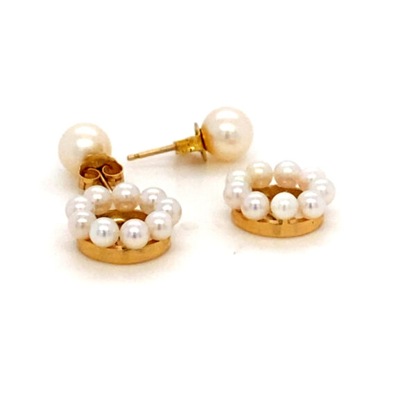 Gold & Pearl Earrings: 3.33g 14K Yellow Gold - Image 8