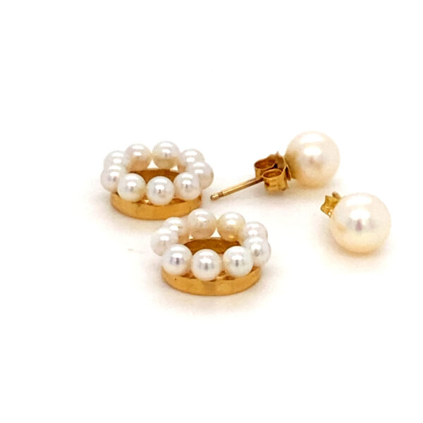 Gold & Pearl Earrings: 3.33g 14K Yellow Gold - Image 7