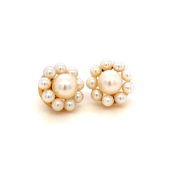 Gold & Pearl Earrings: 3.33g 14K Yellow Gold