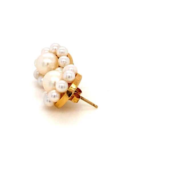 Gold & Pearl Earrings: 3.33g 14K Yellow Gold - Image 5