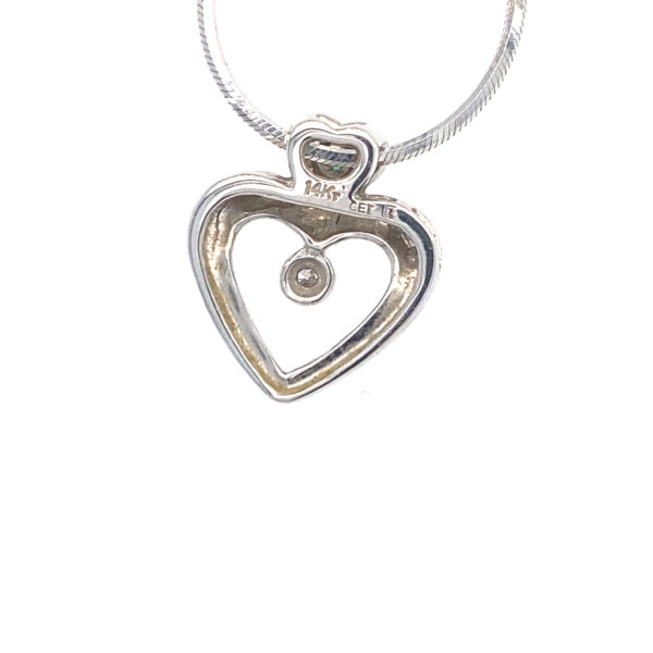 Diamond & Emerald Necklace: 6g 14K White Gold