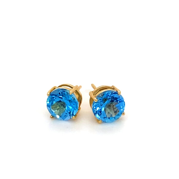 Gold & Topaz Earrings: 2.28g 14K Yellow Gold