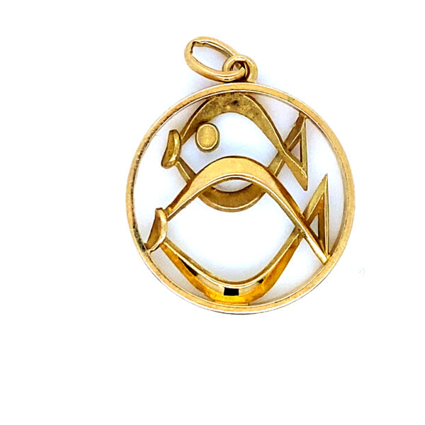 18K Yellow Gold, Gubelin Pisces Fish Pendant Swiss Circa 1980 - Image 2